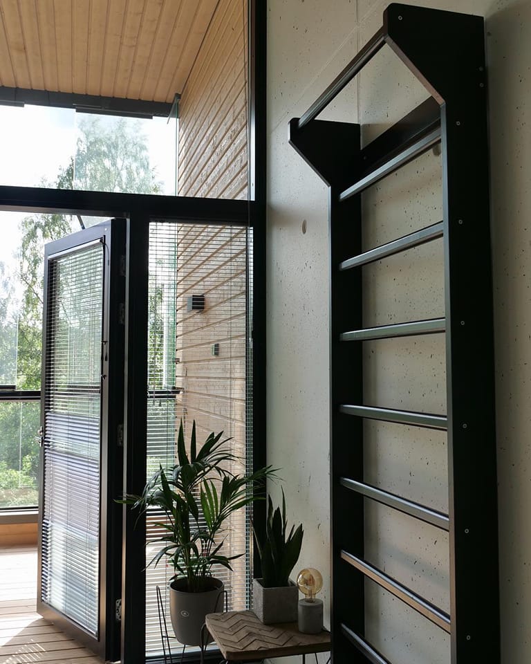 Sprossenwand + Trainingszubehör